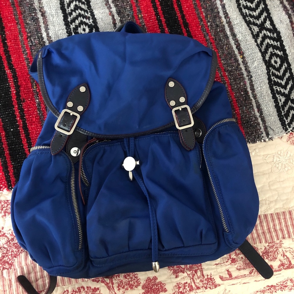 MZ Wallace Blue Backpack in nylon and leather